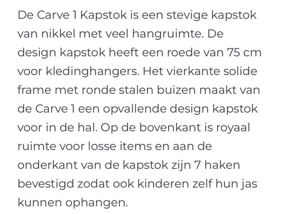 Image 1 of Spinder Design Porte-manteau Carve 1 (Acier)