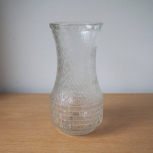 Vase en verre pressé à motifs Mcm 1960S