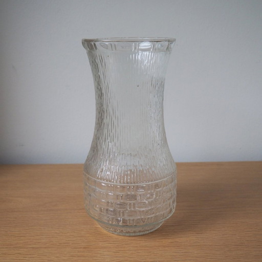 Vase en verre pressé à motifs Mcm 1960S