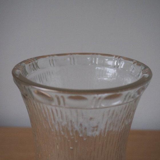 Image 1 of Vase en verre pressé à motifs Mcm 1960S