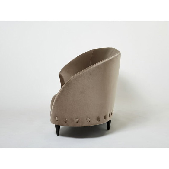 Image 1 of Canapé vintage en velours taupe de Federico Munari, 1960