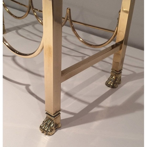 Image 1 of Porte-bouteilles vintage en laiton avec pieds griffes par Maison Jansen, 1940