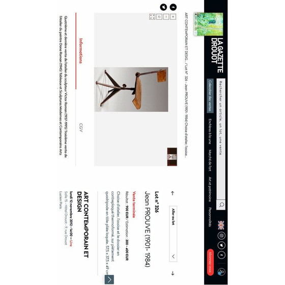 Image 1 of Table d'écolier vintage par Jean Prouvé