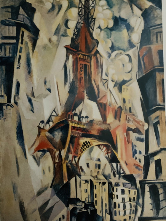 Image 1 of Robert Delaunay : "La Tour Eifel, 1910". Signé dans la plaque.