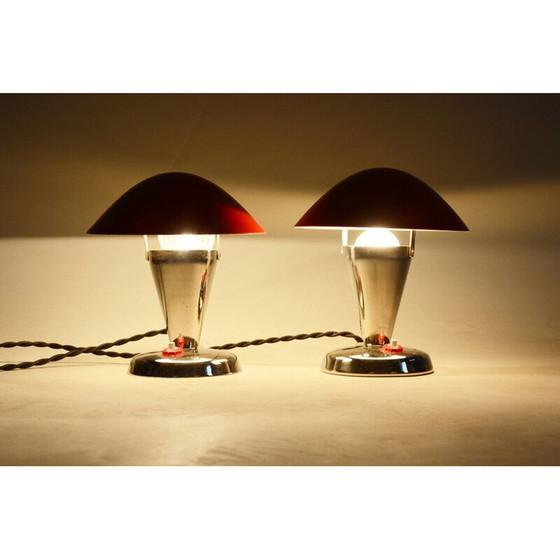 Image 1 of Paire de lampes de table Napako rouges, années 1930