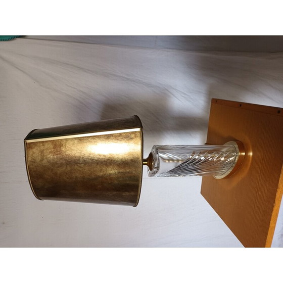 Image 1 of Lampe vintage en cristal taillé et laiton, 1970