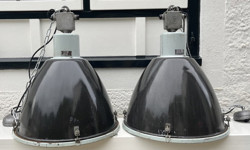 2x Lampe suspendue industrielle Typ. 1400.23