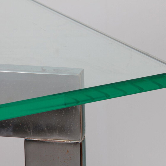 Image 1 of Console vintage en métal chromé et verre, 1970