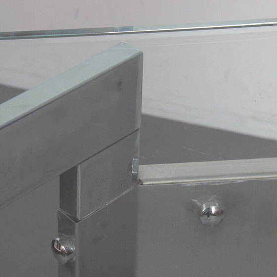 Image 1 of Console vintage en métal chromé et verre, 1970