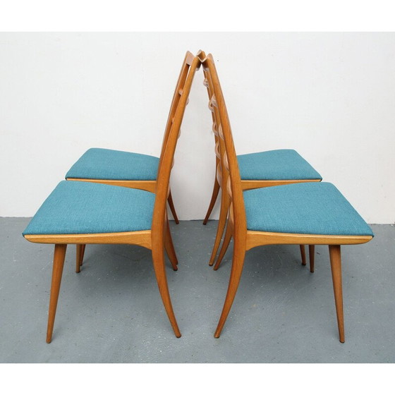 Image 1 of Ensemble de 4 chaises vintage par Dettinger pour Lübke 1950