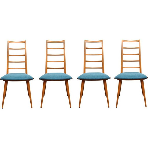 Ensemble de 4 chaises vintage par Dettinger pour Lübke 1950