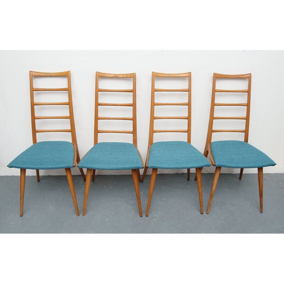 Image 1 of Ensemble de 4 chaises vintage par Dettinger pour Lübke 1950