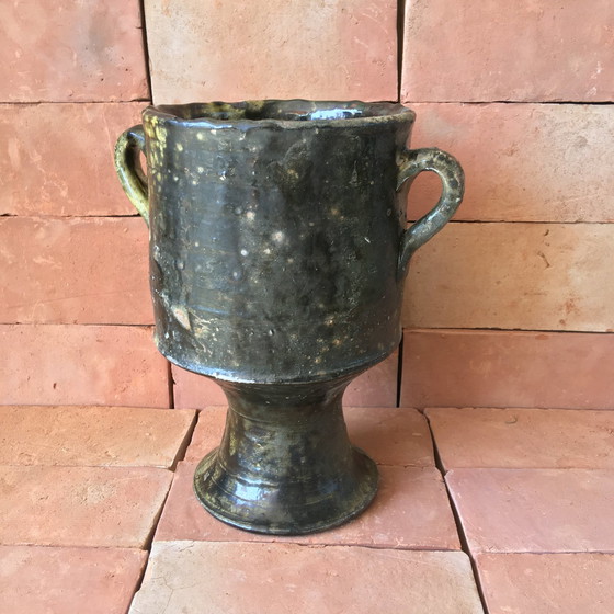 Image 1 of Poterie De Tamegroute En Terre Cuite Émaillée 