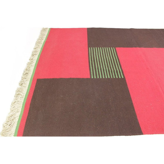 Image 1 of Tapis géométrique modéré vintage, République tchèque 1960