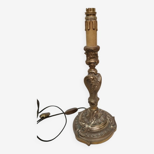 Pied De Lampe En Bronze Louis Xvi