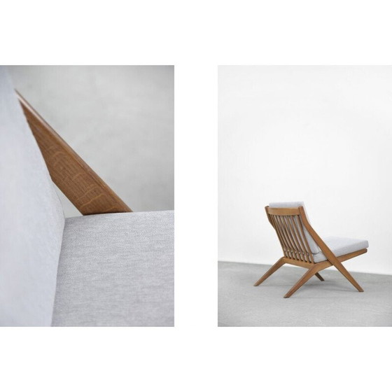 Image 1 of Paire de fauteuils vintage en chêne à ciseaux de Folke Ohlsson pour Bodafors, Suède 1962