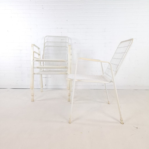 4X Chaise de jardin vintage