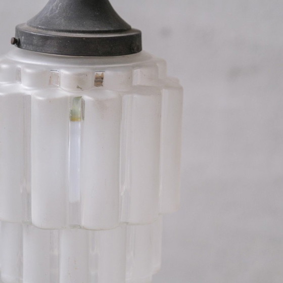 Image 1 of Lampe suspendue Vintage Art Deco en verre bicolore, France 1920