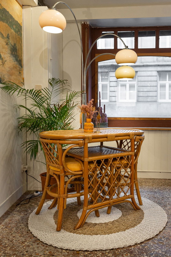 Image 1 of Ensemble bistrot vintage en rotin