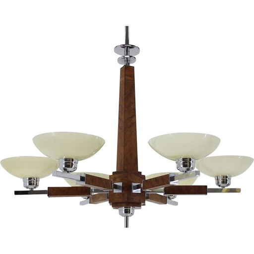 Lustre en bois vintage, 1930