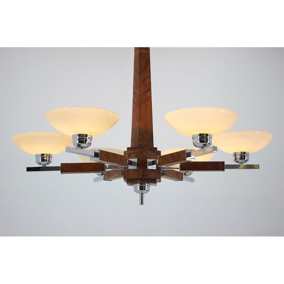 Image 1 of Lustre en bois vintage, 1930