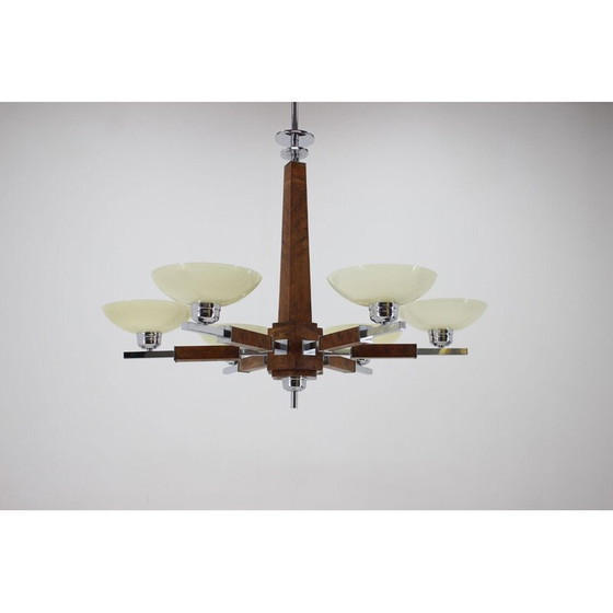 Image 1 of Lustre en bois vintage, 1930