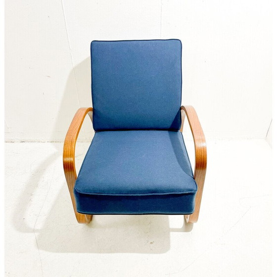 Image 1 of Fauteuil vintage en bois courbé à dossier réglable par Jindrich Halabala, République Tchèque 1940s