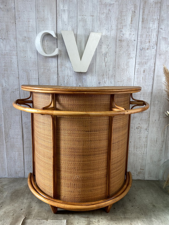 Image 1 of Bar En Rotin Vintage