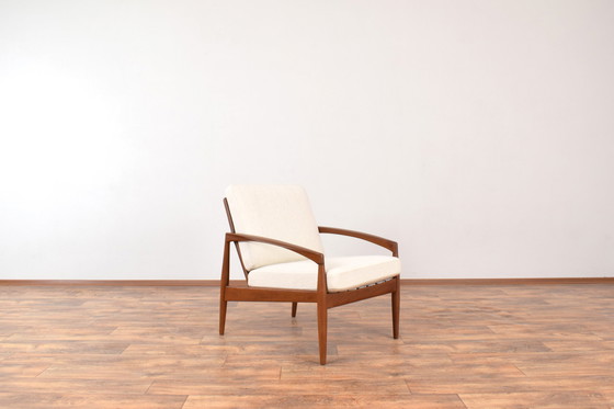 Image 1 of Chaise longue en teck à couteaux de papier entièrement restaurée par Kai Kristiansen pour Magnus Olesen, 1960S