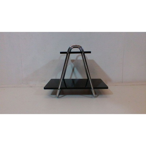 Image 1 of Table basse vintage en bois et acier chromé par Robert Slezák, Tchécoslovaquie 1940