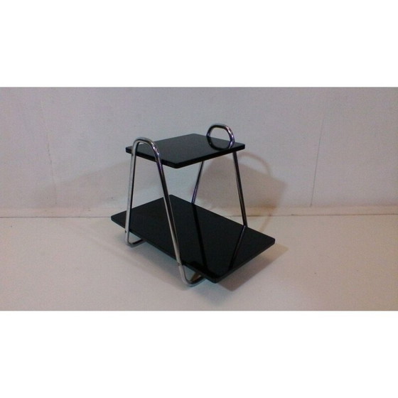 Image 1 of Table basse vintage en bois et acier chromé par Robert Slezák, Tchécoslovaquie 1940
