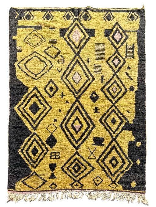 Tapis berbère Boujaad - Tissé à la main, motifs géométriques - 200X330 Cm