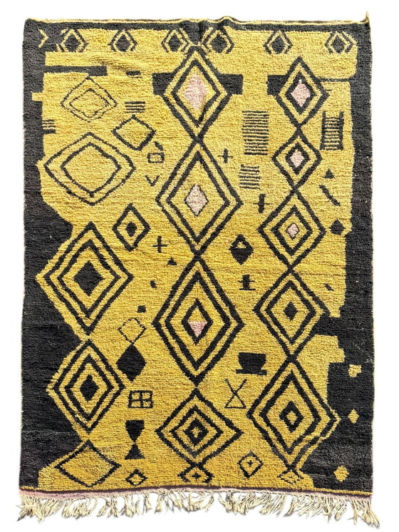 Image 1 of Tapis berbère Boujaad - Tissé à la main, motifs géométriques - 200X330 Cm