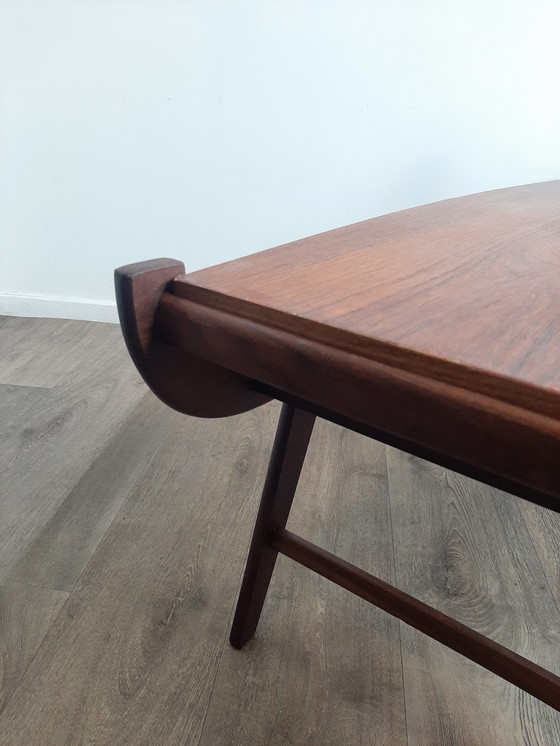 Image 1 of Table basse vintage avec plateau tournant dans le style de Louis Van Teeffelen