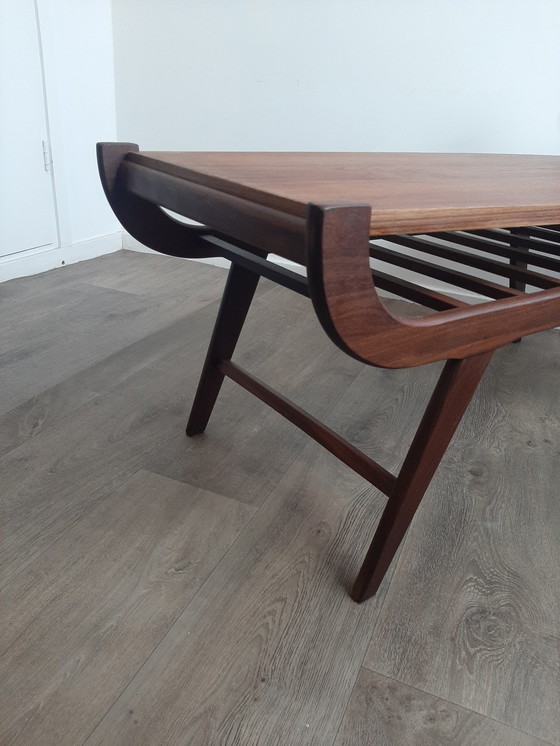 Image 1 of Table basse vintage avec plateau tournant dans le style de Louis Van Teeffelen