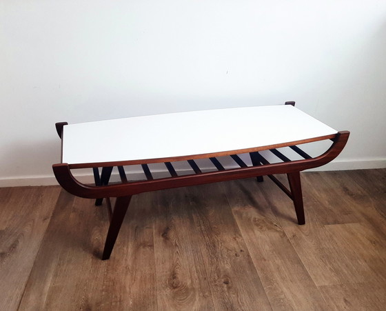 Image 1 of Table basse vintage avec plateau tournant dans le style de Louis Van Teeffelen