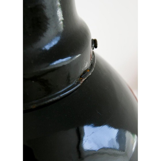 Image 1 of Plafonnier vintage industriel noir, années 1950