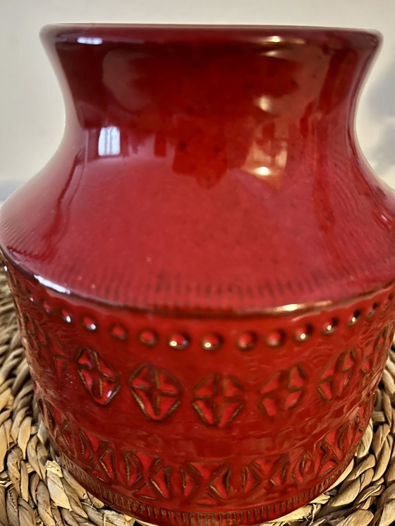 Image 1 of Bitossi Design Aldo Londi Rimini Vase Série Rouge Rare