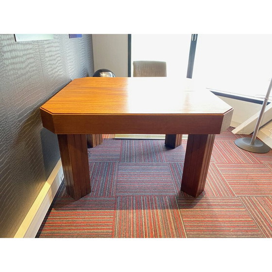 Image 1 of Table de salle à manger vintage Henri Rapin en acajou Art Nouveau Art Déco