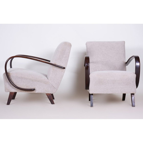 Image 1 of Paire de fauteuils en hêtre Art déco vintage par Jindrich Halabala pour UP Zavody, Tchécoslovaquie 1930