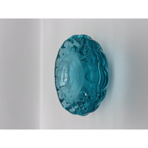 Vide-poche vintage en cristal bleu, 1950