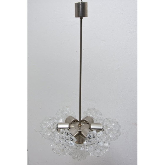 Lustre vintage en verre taillé pour Kamenický Šenov, Tchécoslovaquie 1970 – Suspensions (photo 6 of 13)