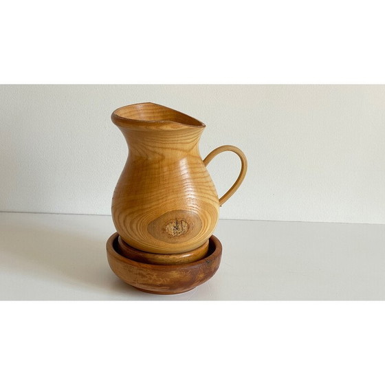 Image 1 of Ensemble de 3 pots en bois tourné vintage