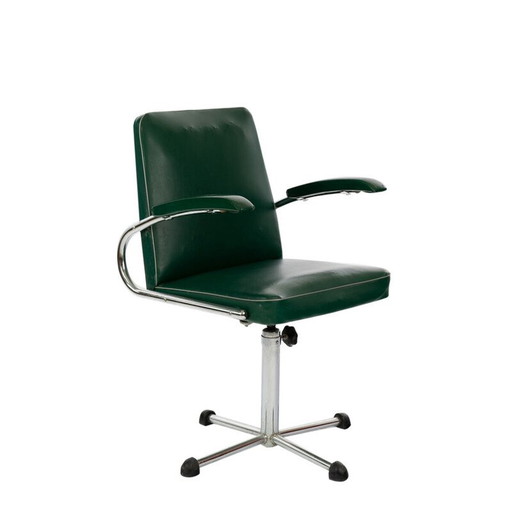 Mid Century green leatherette desk armchair, 1960s