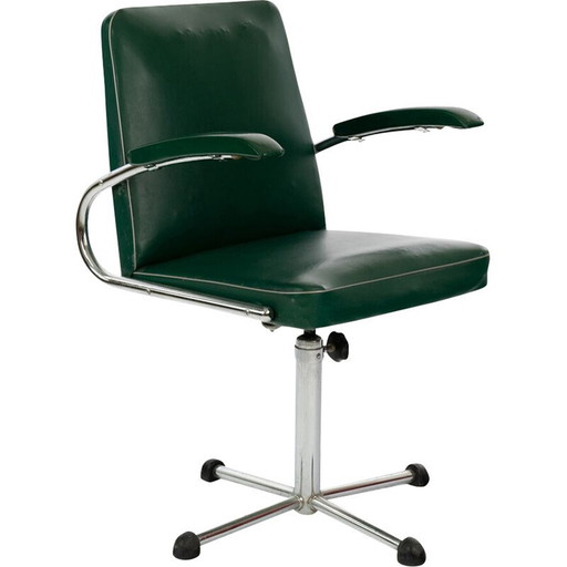 Mid Century green leatherette desk armchair, 1960s