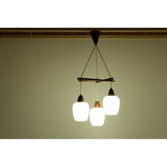 Image 1 of Lampe suspendue vintage en teck, Scandinave 1960