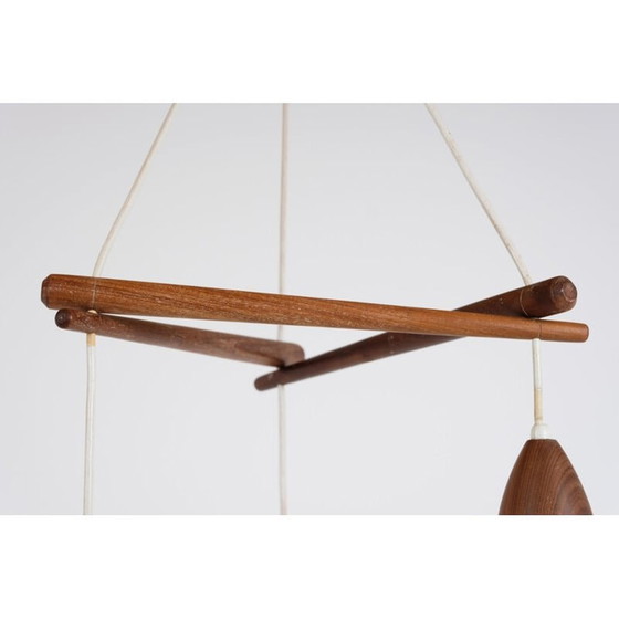 Image 1 of Lampe suspendue vintage en teck, Scandinave 1960