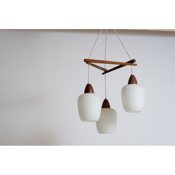 Image 1 of Lampe suspendue vintage en teck, Scandinave 1960