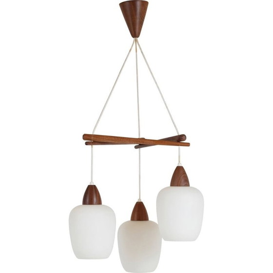 Image 1 of Lampe suspendue vintage en teck, Scandinave 1960