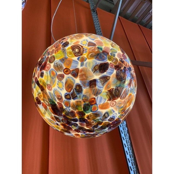 Image 1 of Contemporary Murrine Multicolors Sphere In Murano Glass Swirl Venini Style